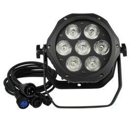   FTS LED 7x18W RGBWA+UV Alumíniumházas IP65 Kültéri Par Lámpa – Profi Színpadi Világítás