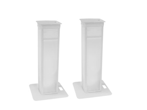EUROLITE 2× Stage Stand Variable – Állítható rendezvény állvány szett fehér borítással és táskával