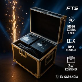    FTS Spark Machine - 2db Hideg Szikragép 600W teljesítmény 2in1 konténerben