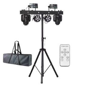   FTS PartyBar Pro 5in1 – Mozgófejes DJ Fényszett Lézerrel és Állvánnyal